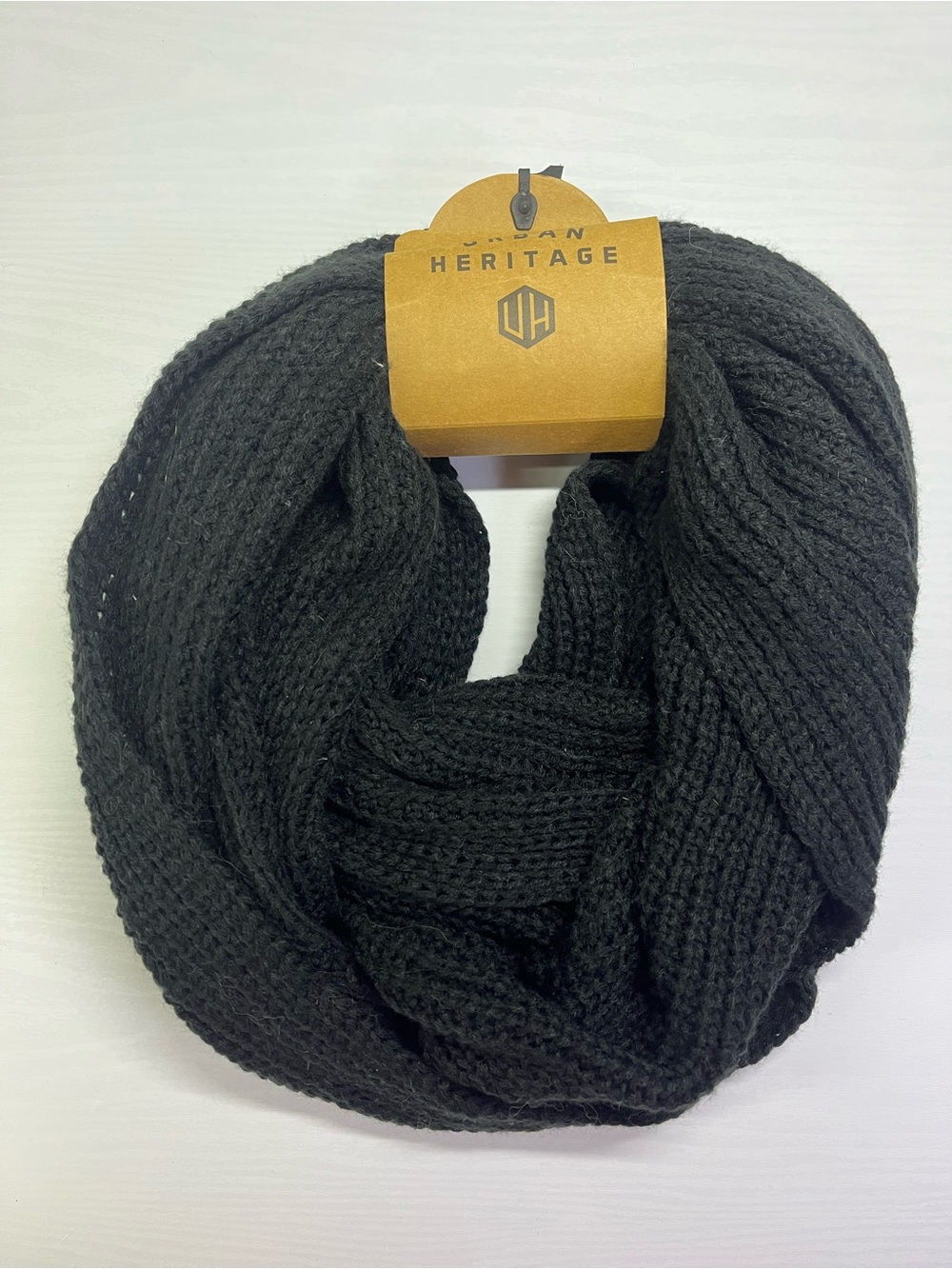 Urban Heritage Black Knit Infinity Scarf